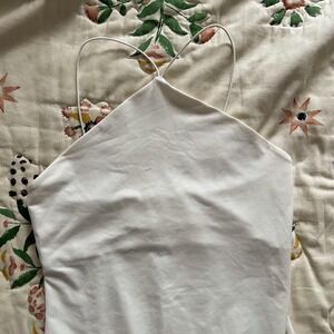 H&M white halter neck bodysuit in a S